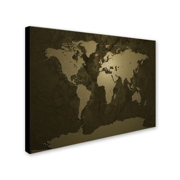 Michael Tompsett 'Gold World Map' Canvas Art,16x24